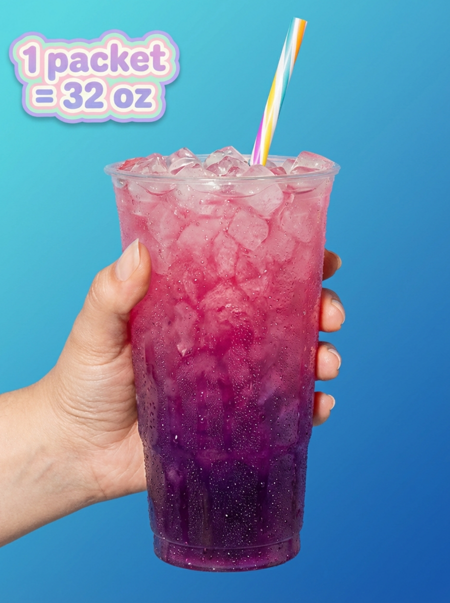 Ly loaded tea tím đã pha xong